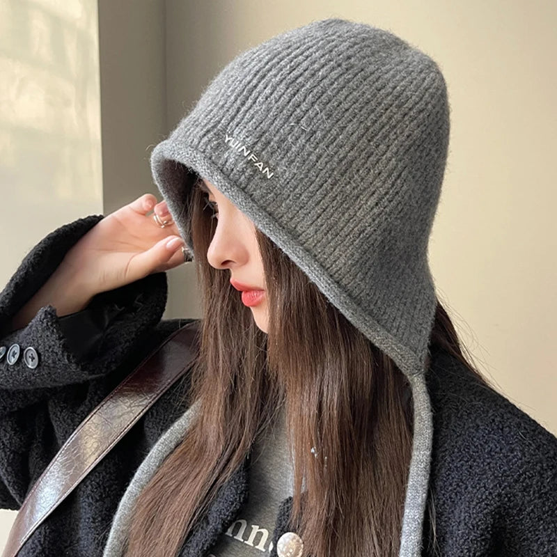Women's Cute Knitted Earflap Beanie | Cozy Winter Warm Hat