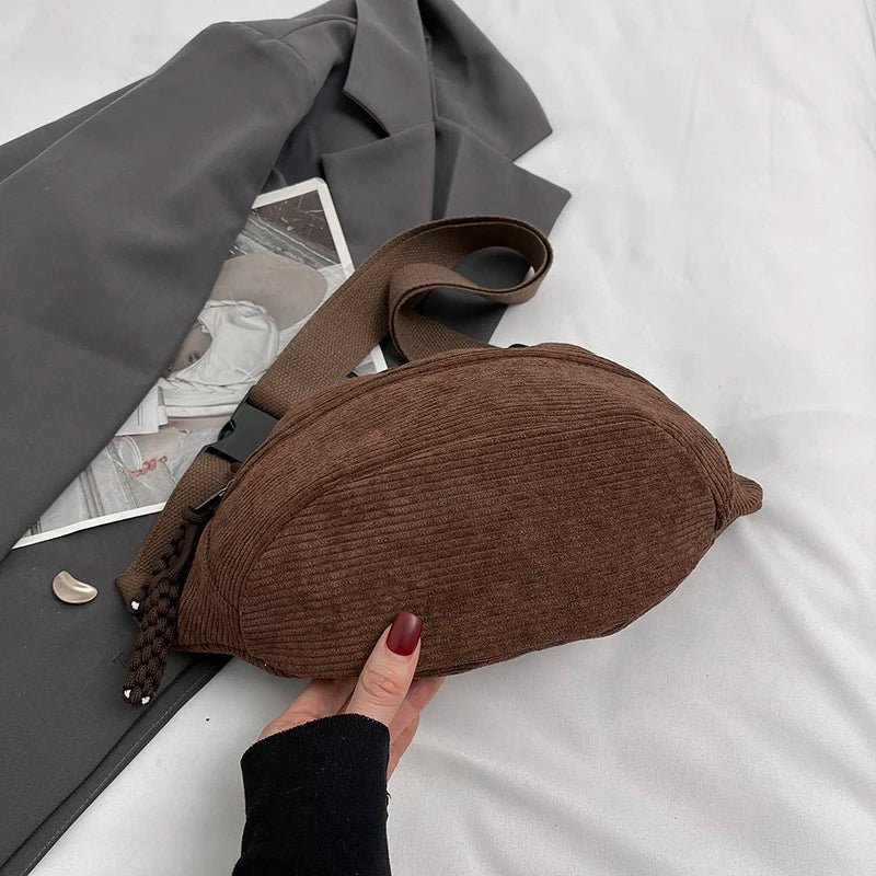 Elegante Riñonera de Pana para Mujer | Bolso Bandolera de Moda