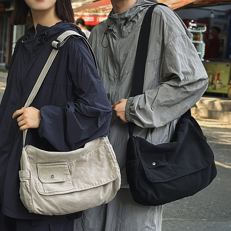 Versatile Canvas Messenger Bag | Large Capacity & Adjustable Design