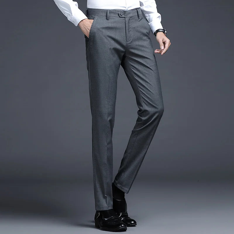 Men's Relaxed Fit Business Suit Pants | Stylish Office Trousers