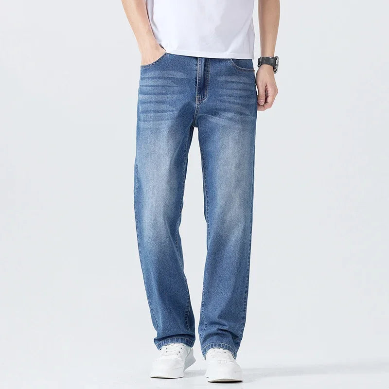 Men's Summer Thin Straight Jeans | Breathable & Comfortable Trousers