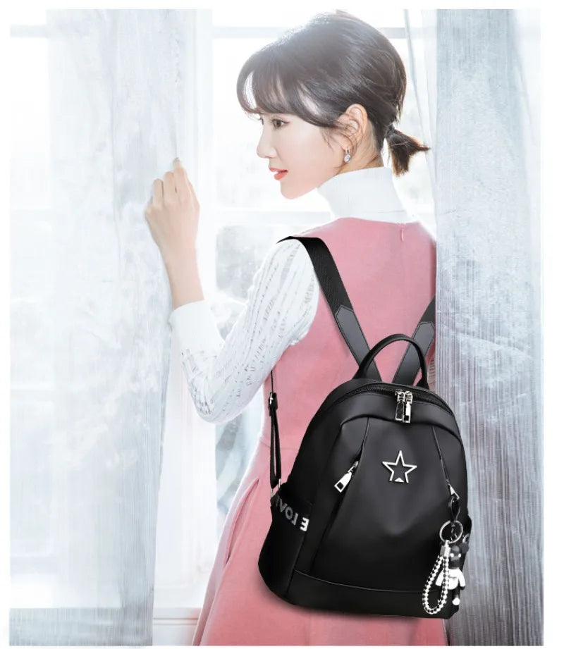 Large Capacity Women's Nylon Backpack | Stylish Casual Shoulder Bag