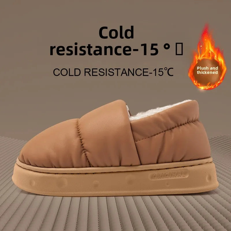 Men's Winter Wool Plush Slippers | Thick Non-Slip House Shoes