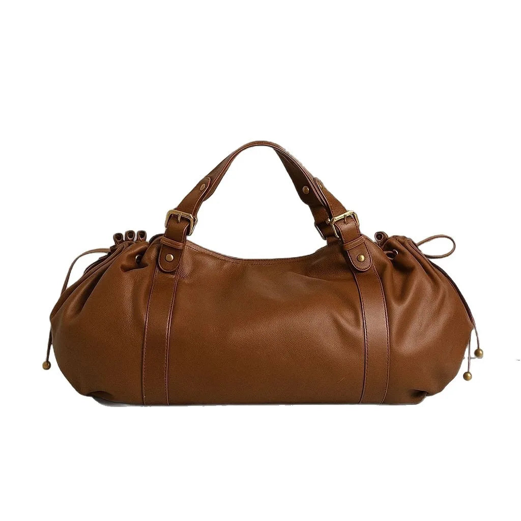 Bolso Tote Vintage de Cuero Lavado para Mujer | Elegante y de Gran Capacidad