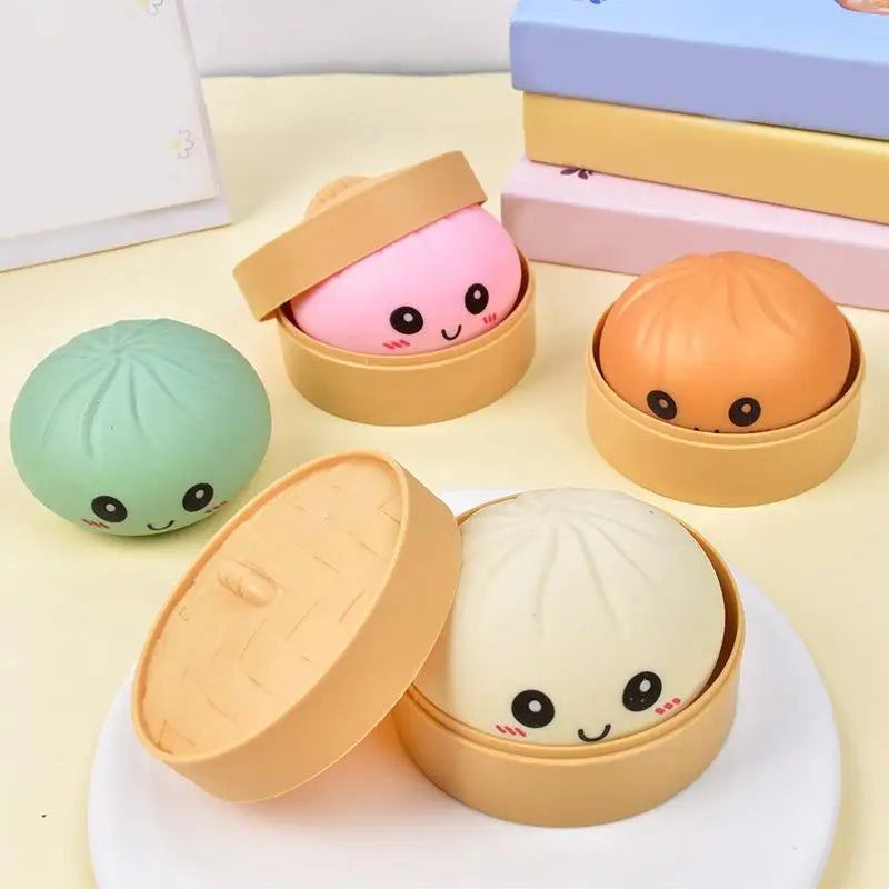 1/2Pcs Slow Rebound Soft Pinch Decompression Toys Simulation Flash Dumpling Pressure Ball Office Home Decor Children Adults Gift