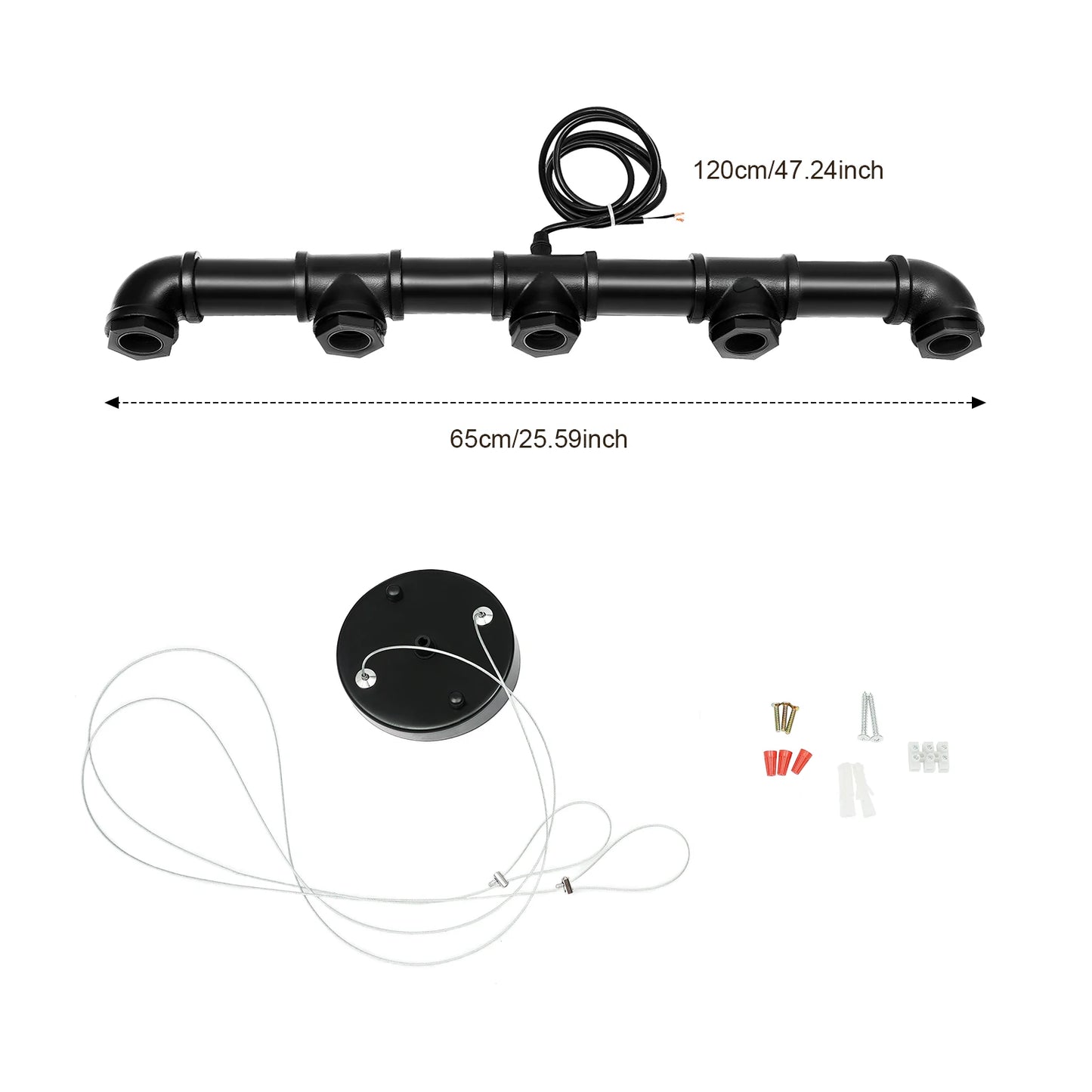 E27 Antique Water Pipe Chandelier | Industrial Loft Ceiling Lamp