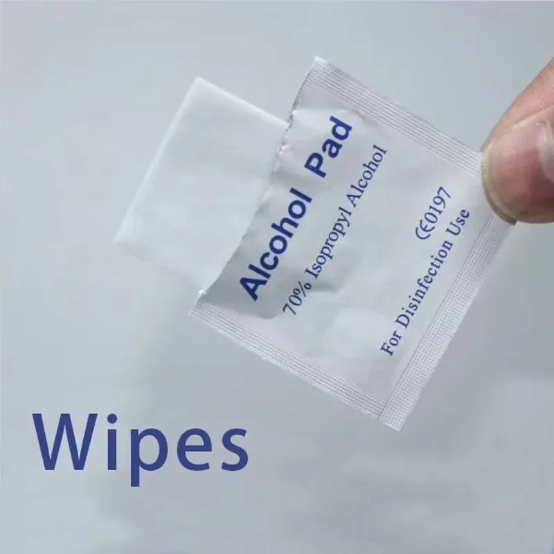 100pcs Portable Alcohol Prep Pads Disinfectant Swabs Wipes Cleaner 70% Alcohol Content Suitable for Mobile Phone Cleaning