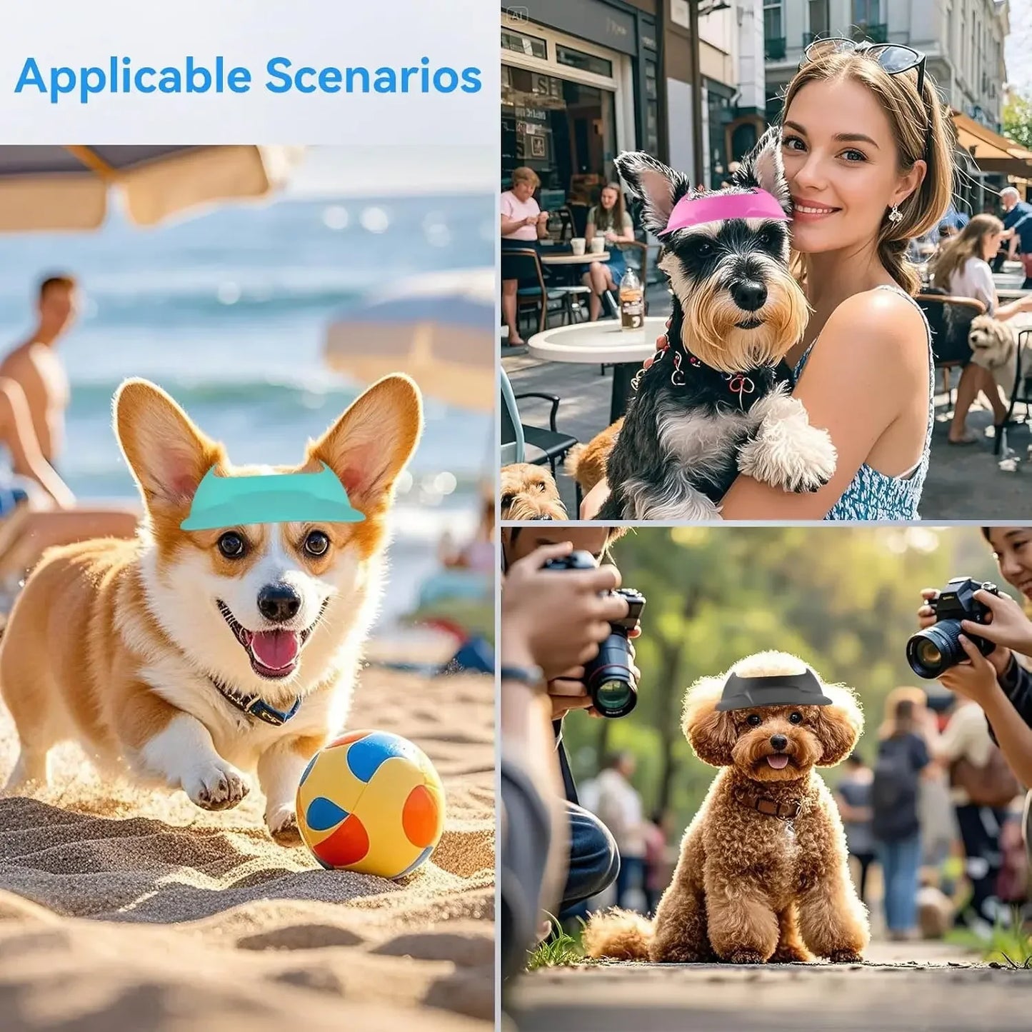 Stylish Dog Motorcycle Sun Hat | Adjustable Doggy Visor