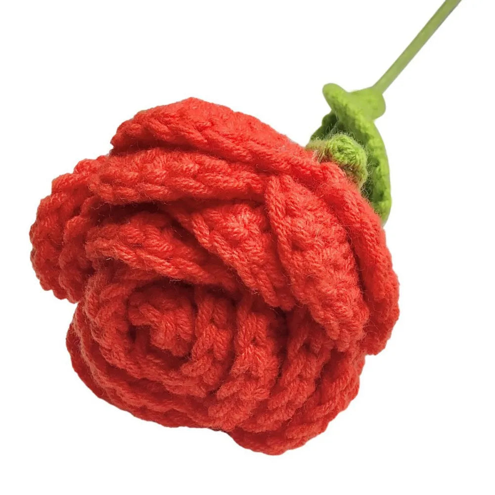 6pcs Multi-Color Crochet Rose Bouquet | Handmade Floral Decor