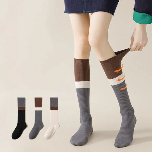 Women's Cotton Color Matching Knee Socks | Fashion-Forward Style