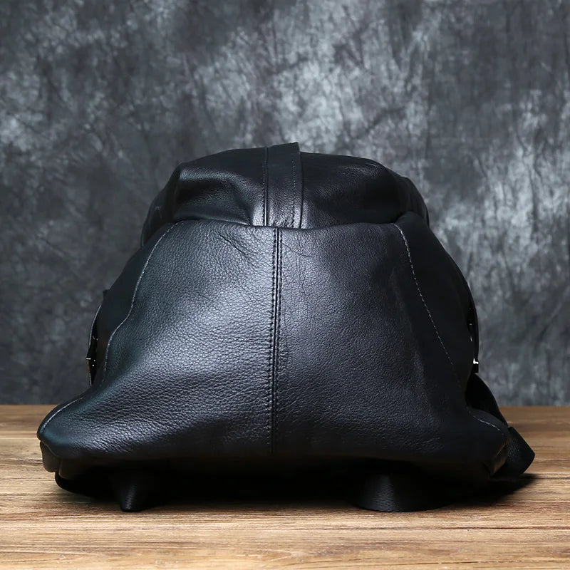 Mochila de piel auténtica de gran capacidad para hombre | Perfecta para viajes y negocios