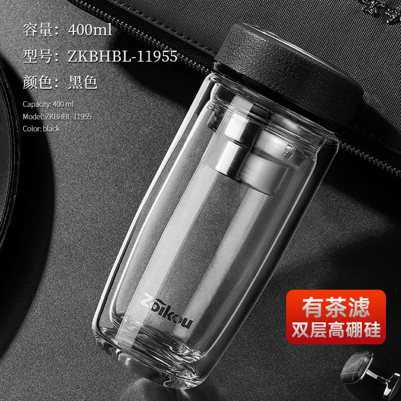 Portable Glass Tea Infuser Tumbler | Eco-Friendly Water Bottle