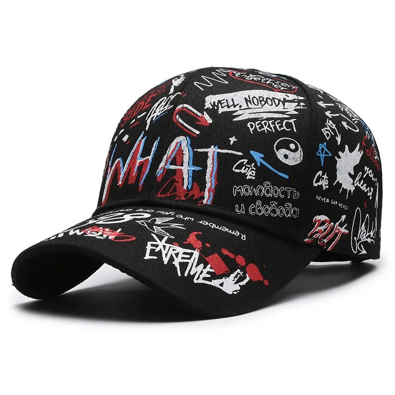 Unisex Graffiti Cotton Baseball Cap | Trendy Snapback Hat