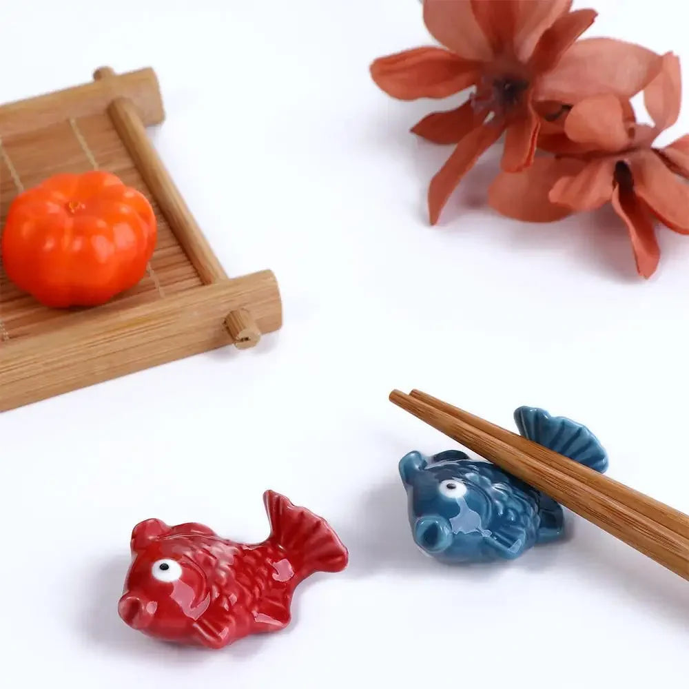 Cute Ceramic Fish-Shaped Chopsticks Holder | Creative Tableware Rack