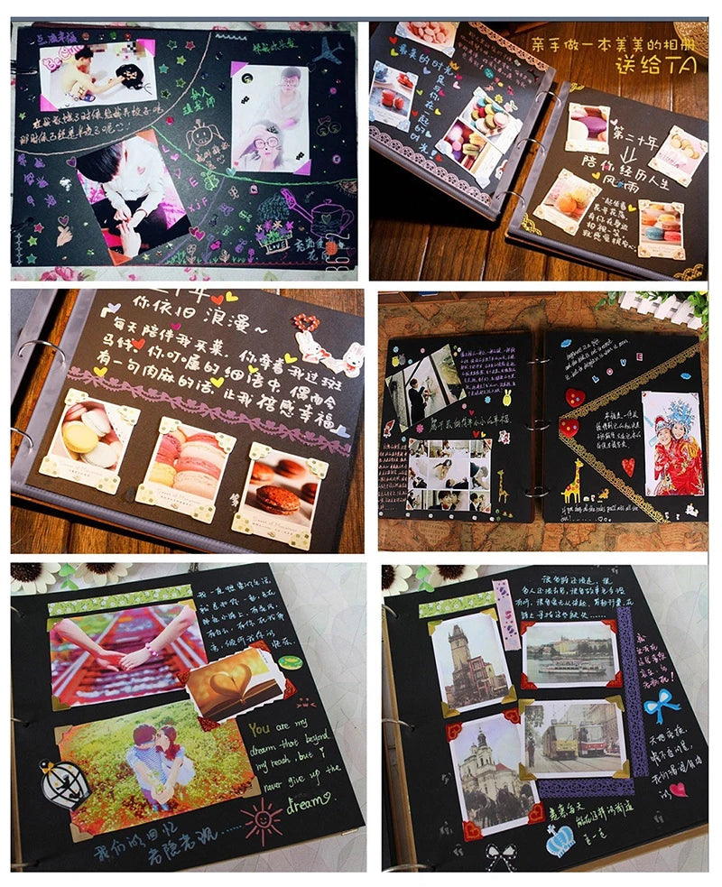 Álbum de Fotos DIY de Madera Vintage | Recuerdos y Almacenamiento para Scrapbook