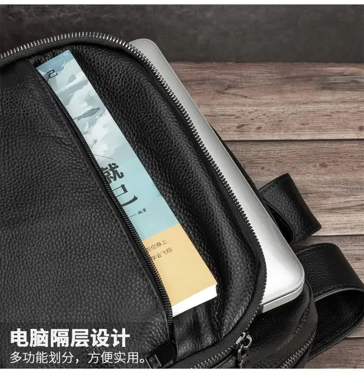 Men's Genuine Leather Business Backpack | Stylish & Functional