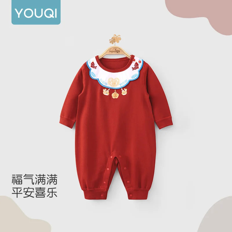 Cotton Baby Autumn Romper | Ideal Infant Jumpsuit for Crawling