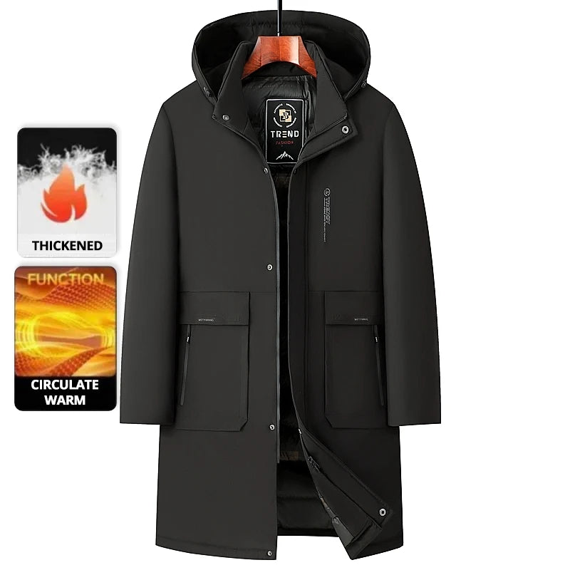 Chaqueta casual de cuero sintético para hombre | Abrigo elegante de invierno