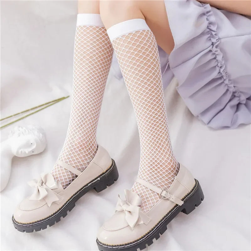 Stylish Mesh Fishnet Stockings for Women | Fashionable Knee Socks