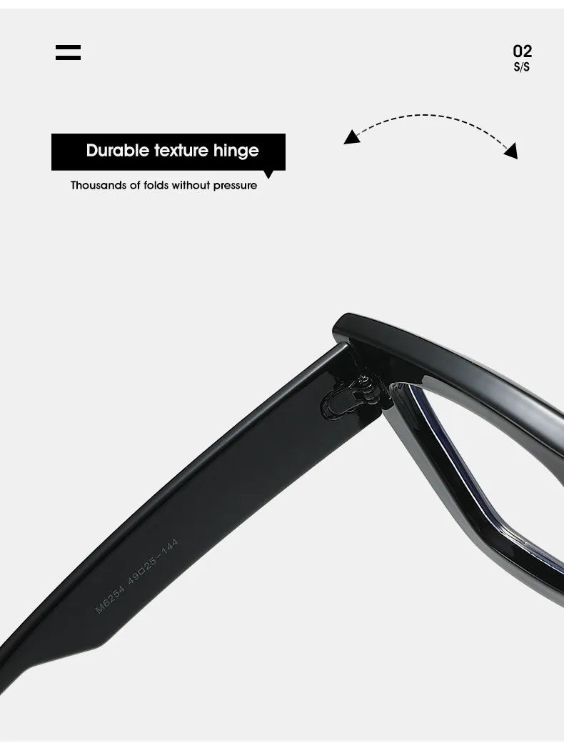 Custom Myopia Glasses | Stylish Butterfly Frame & Blue Light Blocking