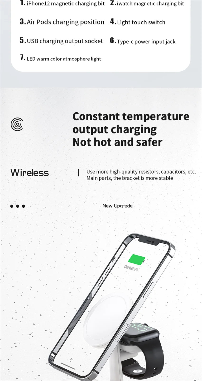 3 in 1 Magnetic Wireless Charger | Fast Charging Dock Station