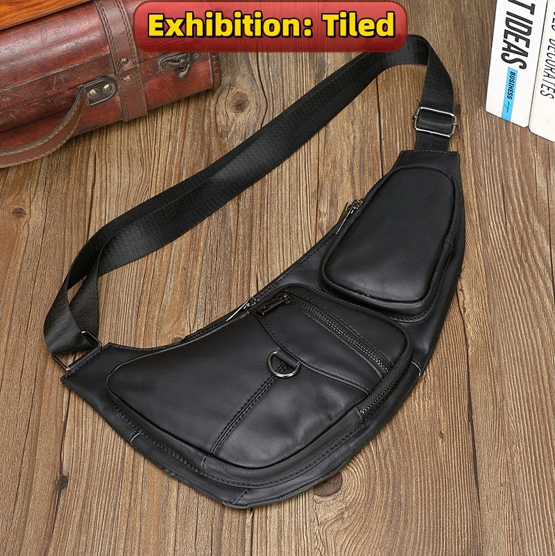 Men's Vintage Leather Sling Bag | Stylish Crossbody Outdoor Bag