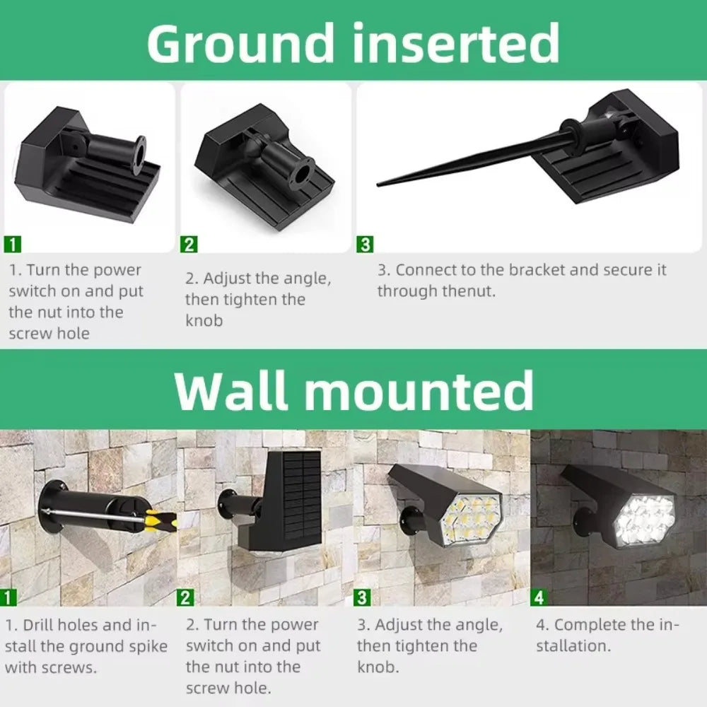 92 LED Solar Spot Lights | Waterproof Garden Pathway Lights