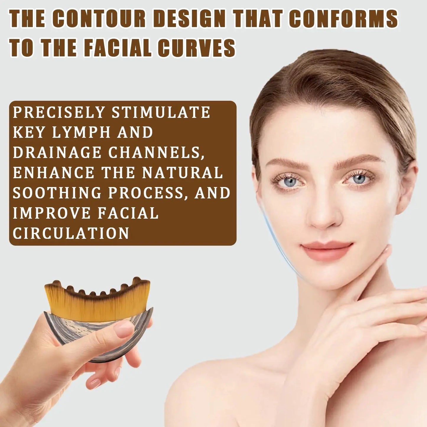 Lymphatic Contour Face Brush | Stress-Relief Tool for Radiance