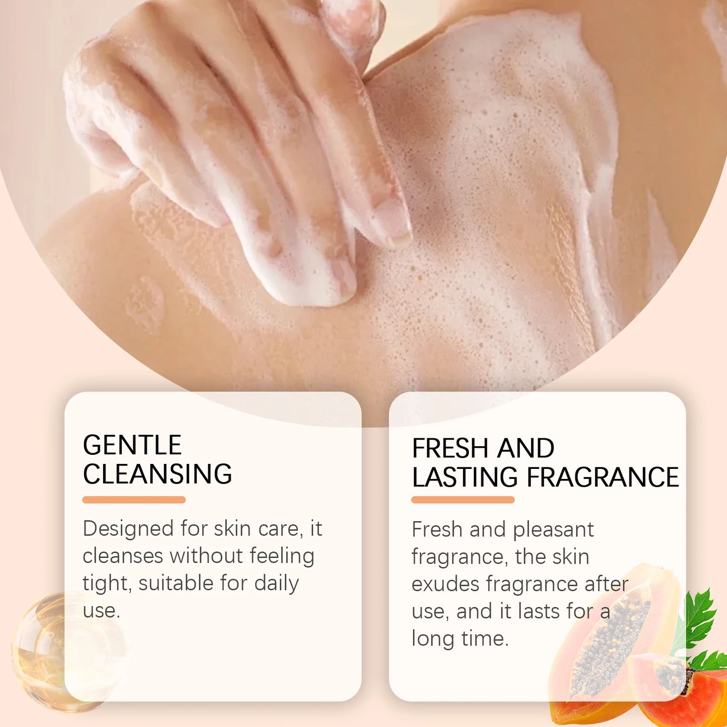 Whitening Papaya Shower Gel | Smoothing Cleansing Body Wash
