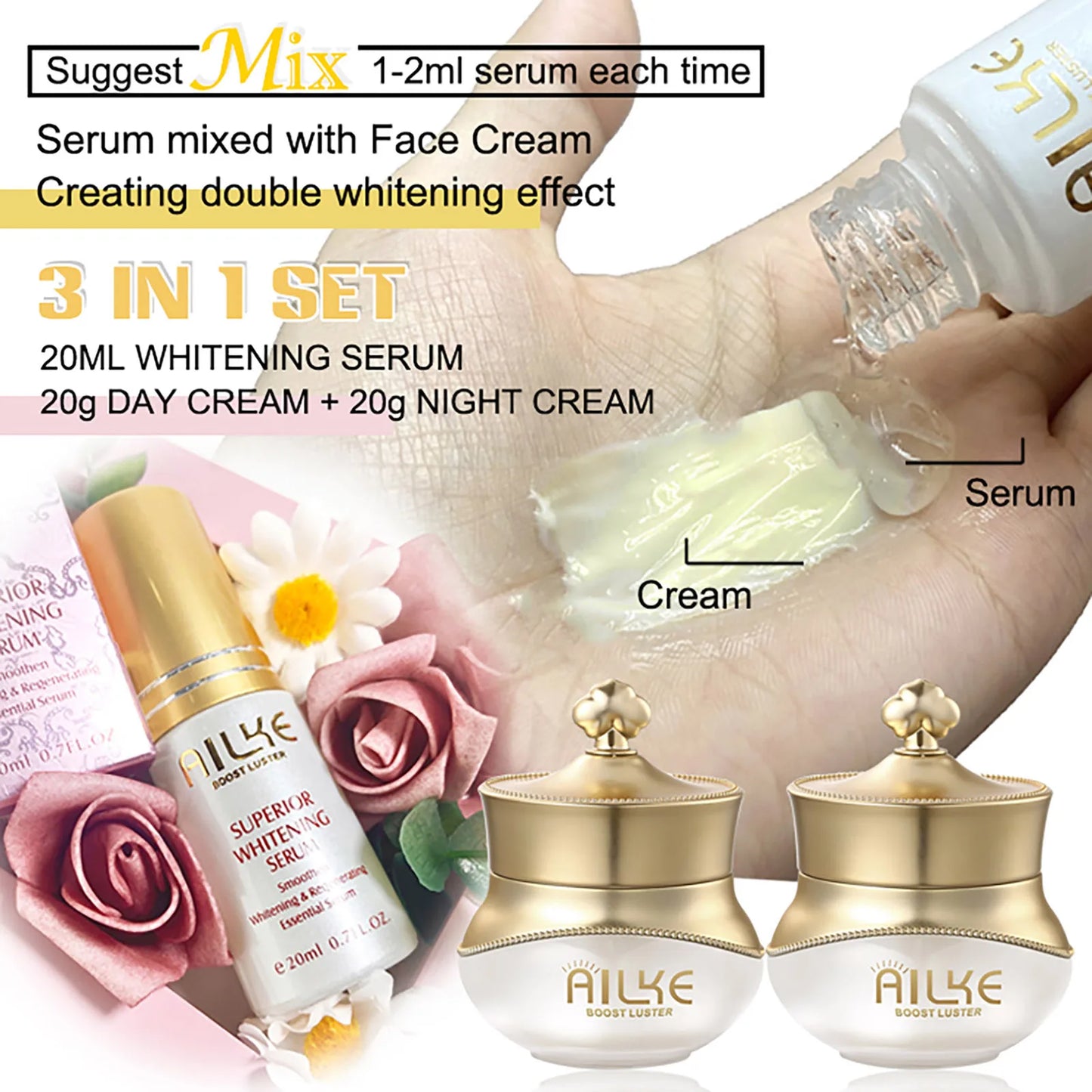 Whitening Anti-Wrinkle Face Cream Set | Collagen & Hyaluronic Acid