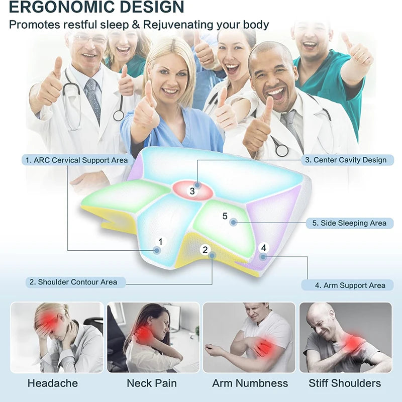 Ergonomic Memory Foam Cervical Pillow | Neck Pain Relief & Comfort