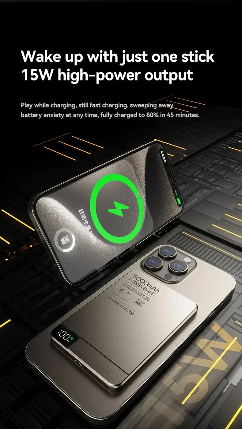 Ultra Wireless Magnetic Power Bank | Fast Charging for All Devices
