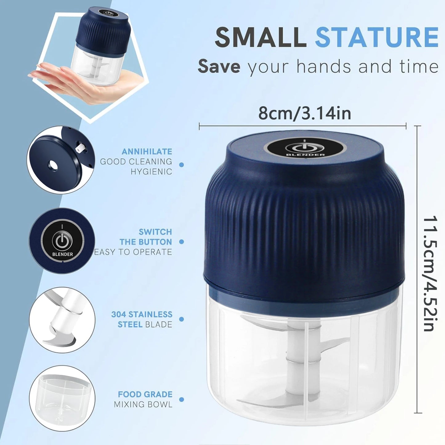 Mini Wireless USB Rechargeable Electric Vegetable Chopper