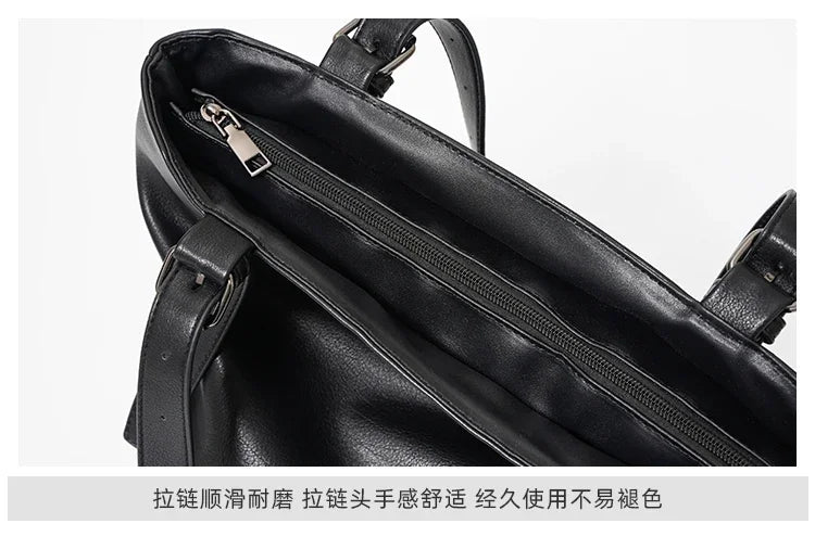 Soft Leather Tote Bag for Men | Large Capacity Business Casual