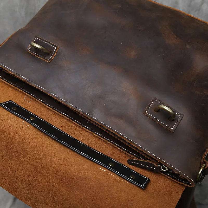 Retro Leather Commuter Handbag | Stylish & Versatile Bag for Men