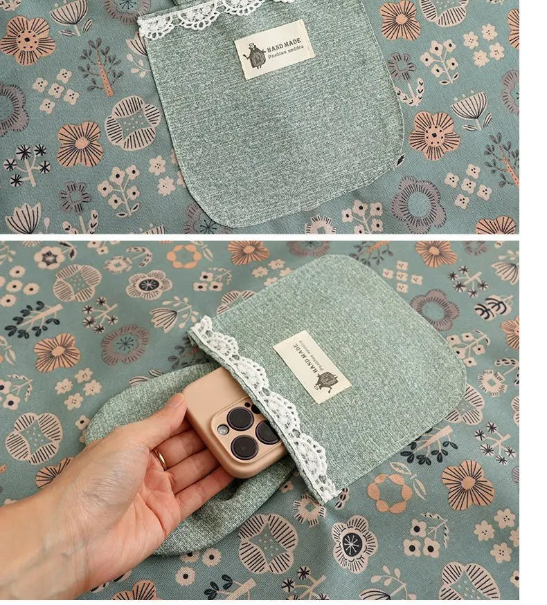 Flower Printed Kitchen Apron | Stylish Cooking Smock for Home