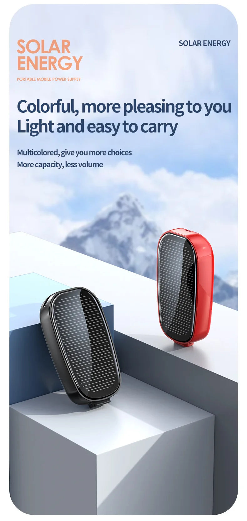 Portable Solar Power Bank 1200mAh | Fast Charging External Battery