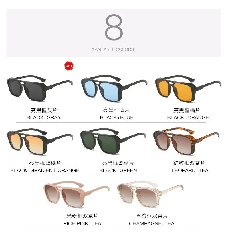 Classic Steampunk Style Sunglasses | Retro Square Sunglasses