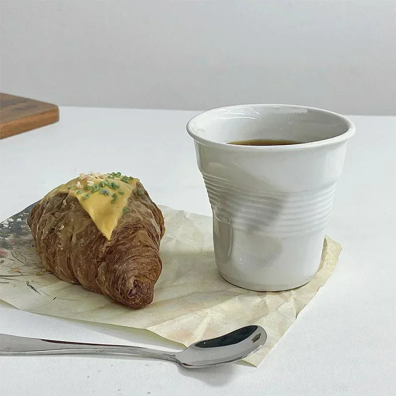 Elegant Korean Style Ceramic Coffee Mug | Nordic Design Tumbler