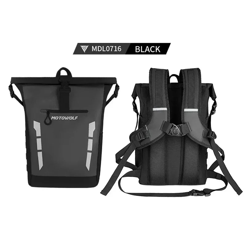 Waterproof Motorcycle Backpack | Large Capacity Reflective Cycling Bag