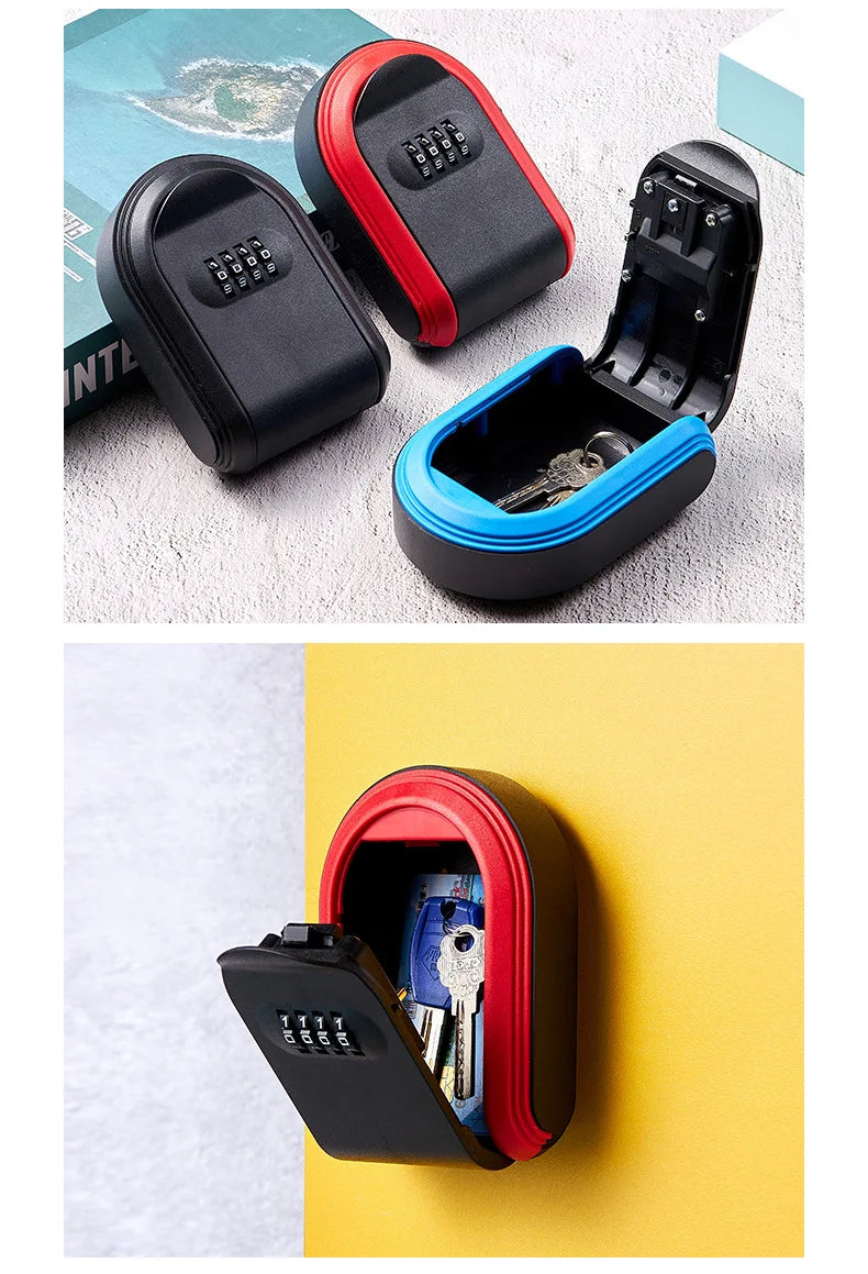 Wall Mount Key Lock Box | Secure 4-Digit Code Storage Organizer