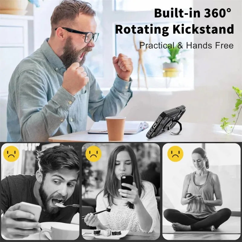 Heavy Duty Magnetic Phone Case with Kickstand | All iPhone Models
