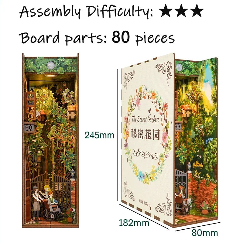 Kits insertables de estantería de madera para rincones de lectura (DIY) | Decoración miniatura creativa