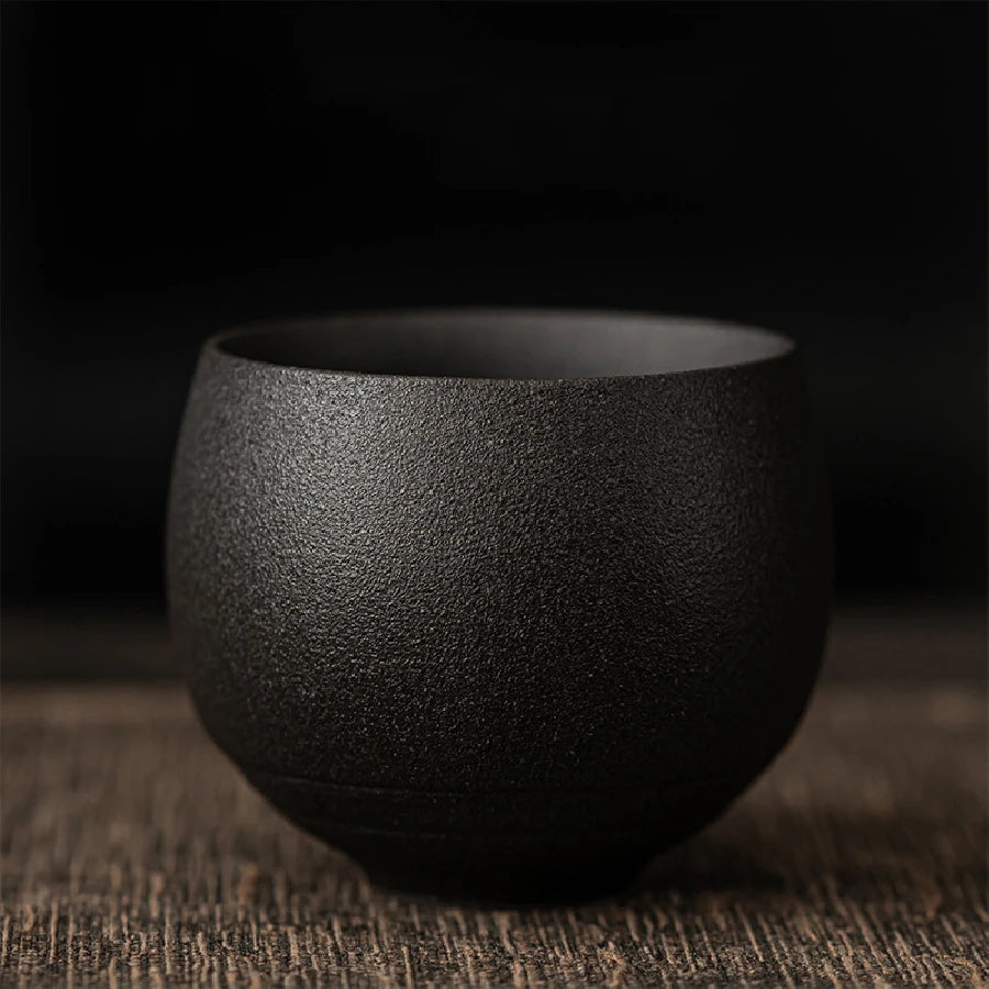 Handmade Rough Pottery Tea Cup | Antique Ceramic Kung Fu Tea Set