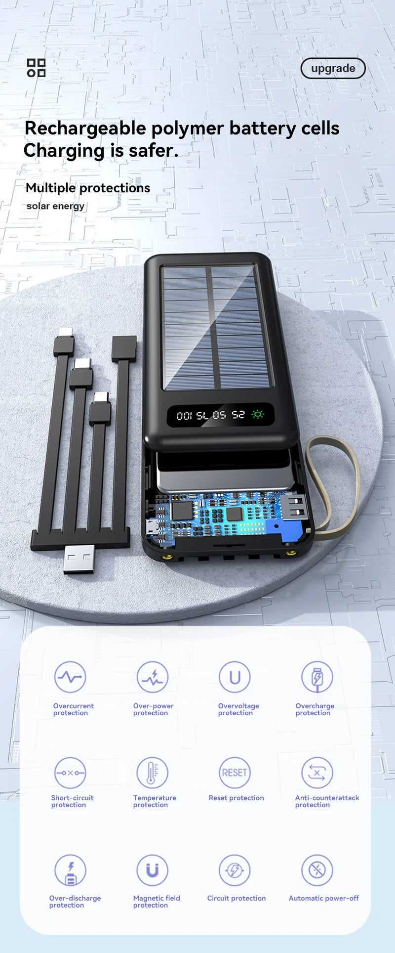 200000mAh Solar Power Bank | Fast Charging Portable Battery