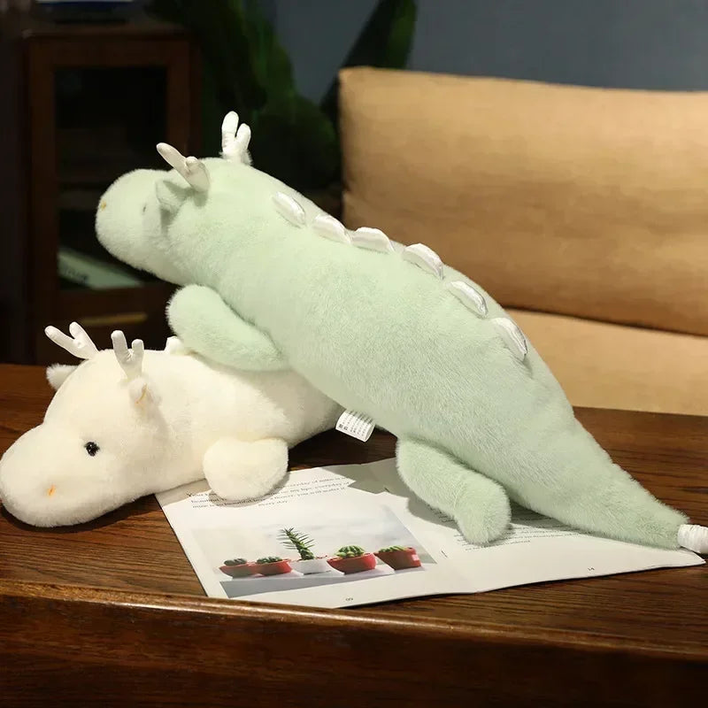 Large Kawaii White Dragon Plush Stuffed Toy for Kids