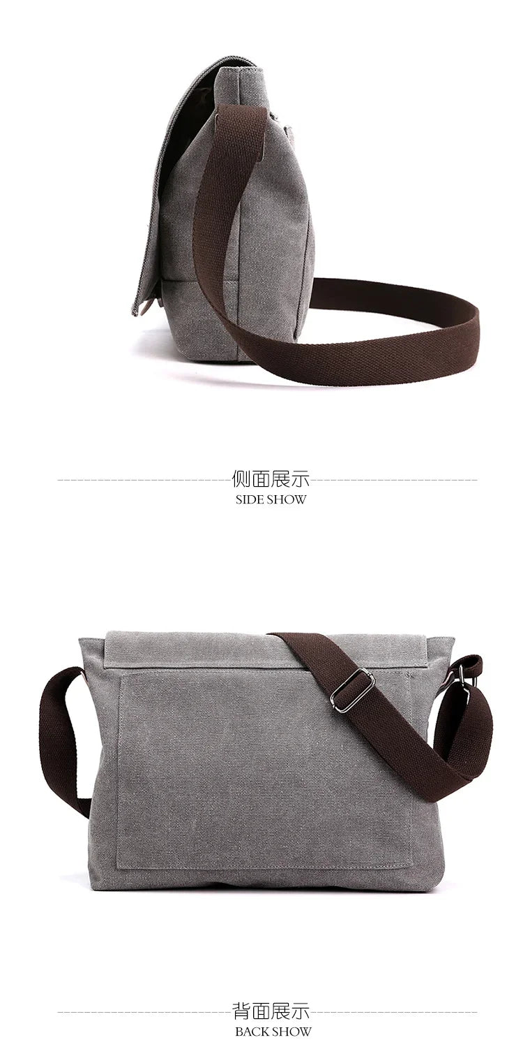 Bolso bandolera de lona de alta calidad para hombre | Elegante bolso satchel