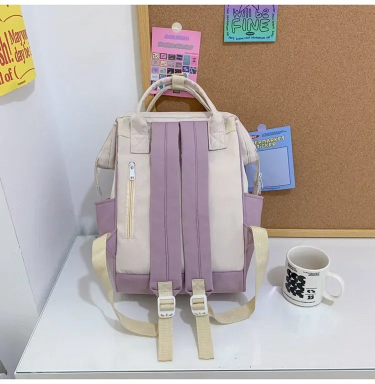 Waterproof Color Matching Backpack | Large Capacity Travel Bag