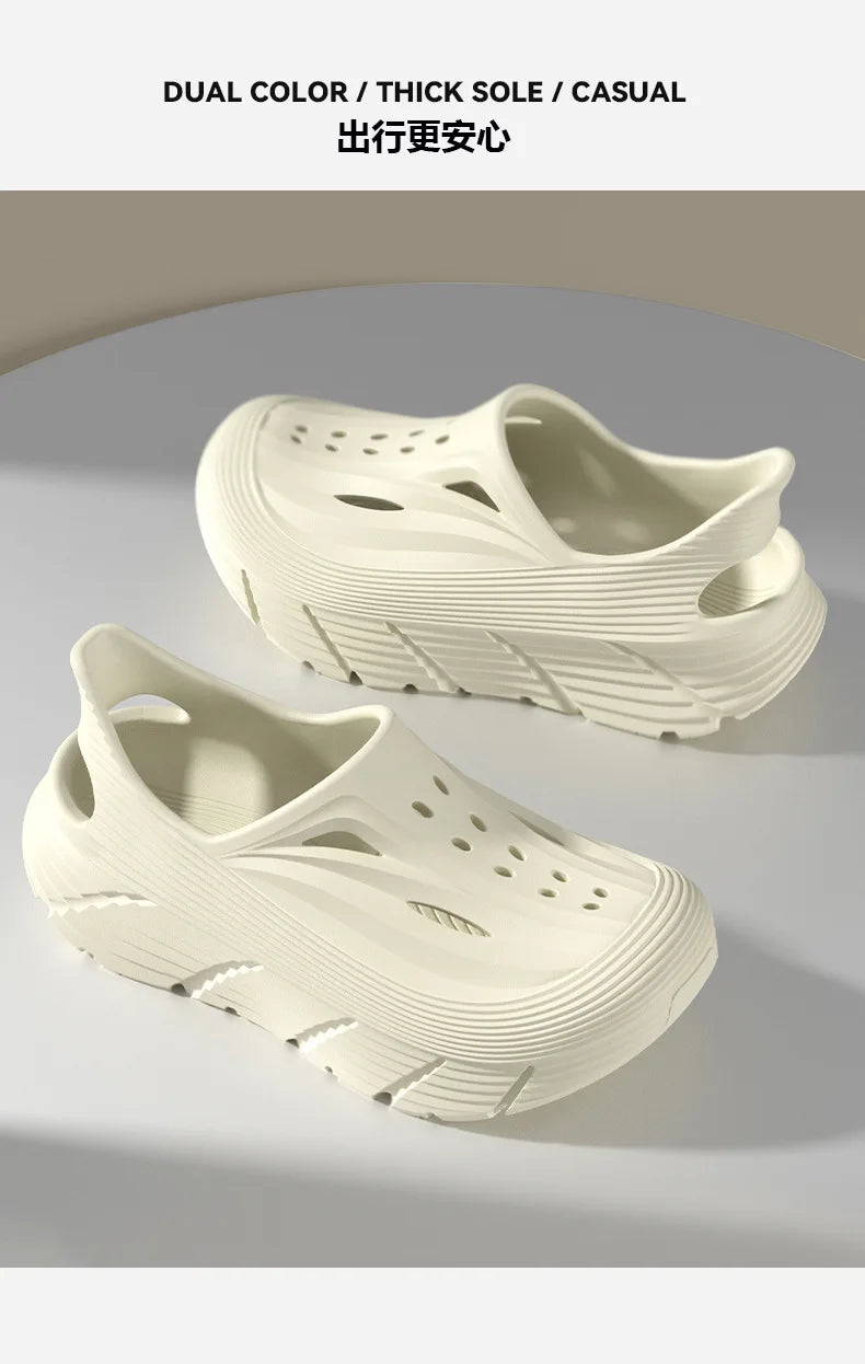 Anti slip hole shoes for men in summer 2026 new anti odor and anti poop feeling, outdoor sports EVA womens outdoor cool slippers