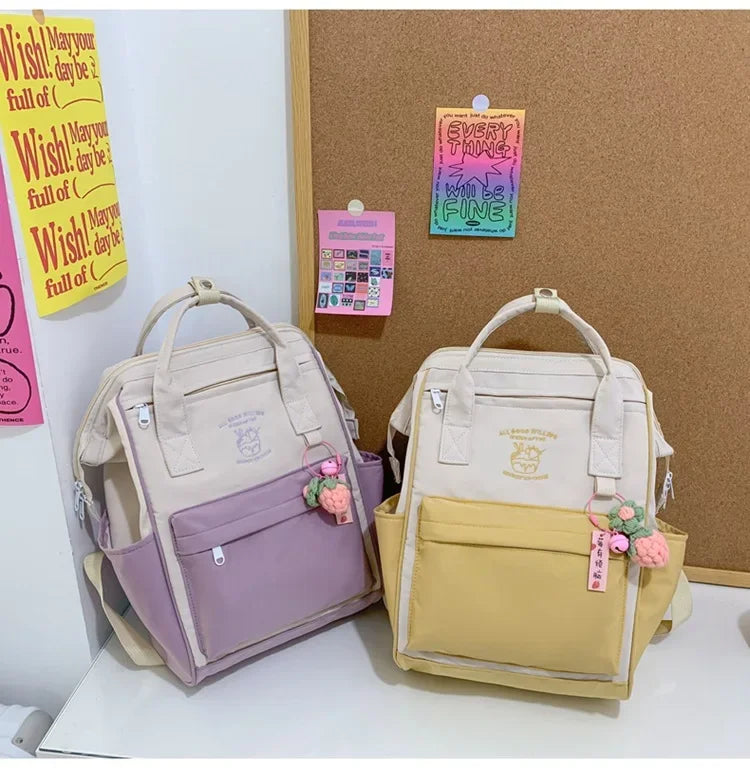 Waterproof Color Matching Backpack | Large Capacity Travel Bag